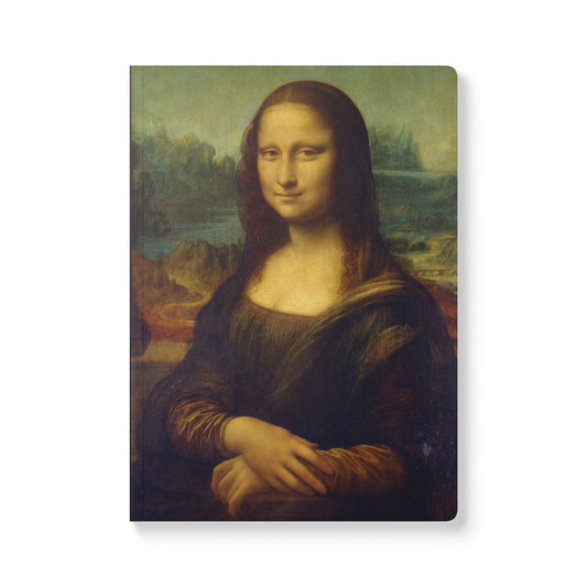 Elegant Mona Lisa Softcover Journal, Art Journal, Gift for Artists, Notebook for Notes, Cute Diary for Writing, School Diary