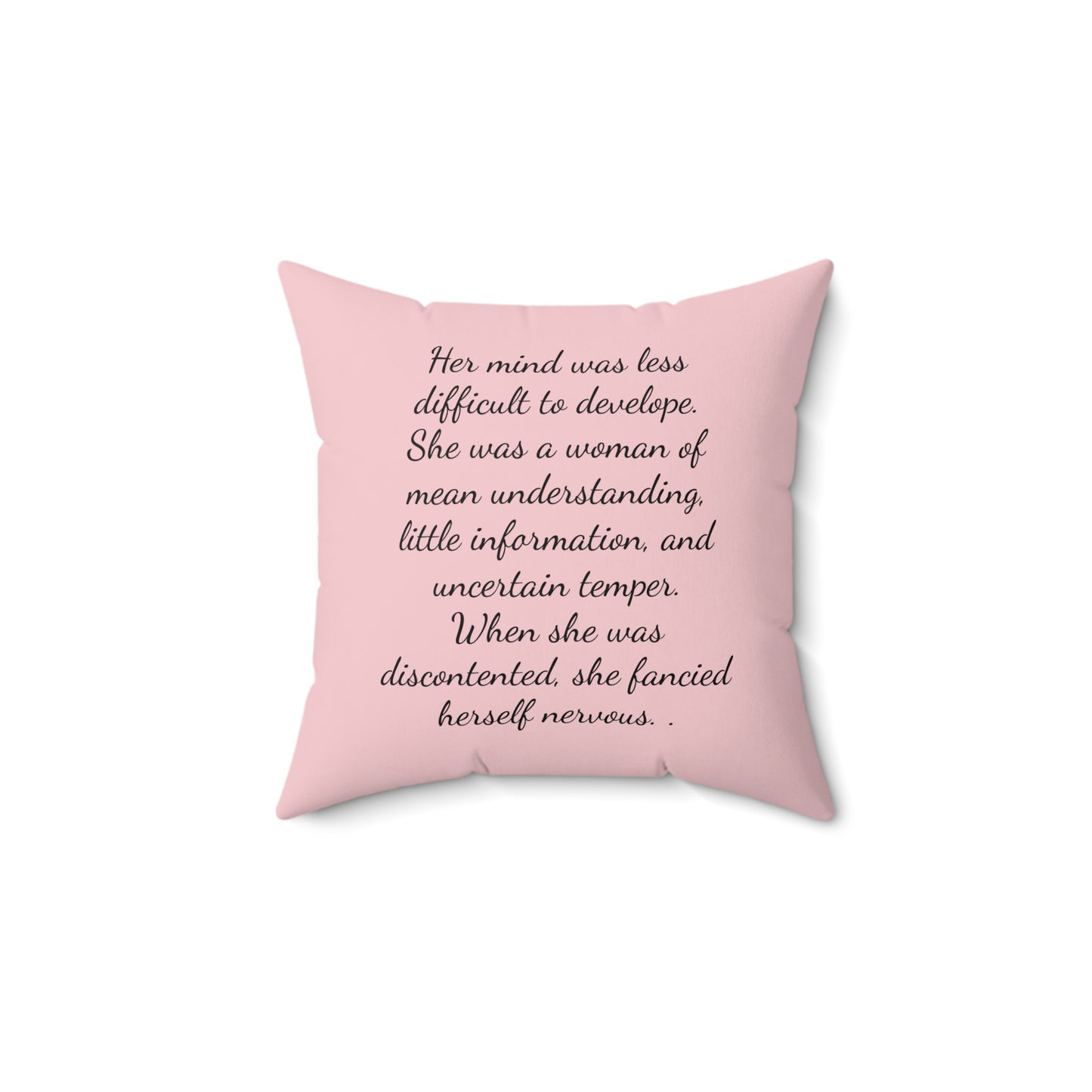 Literary Square Pillow, Pride and Prejudice Regency Quote, Jane Austen Fan Gift, Mrs Bennett Family Pillow, Austenite Home Decor - Spun