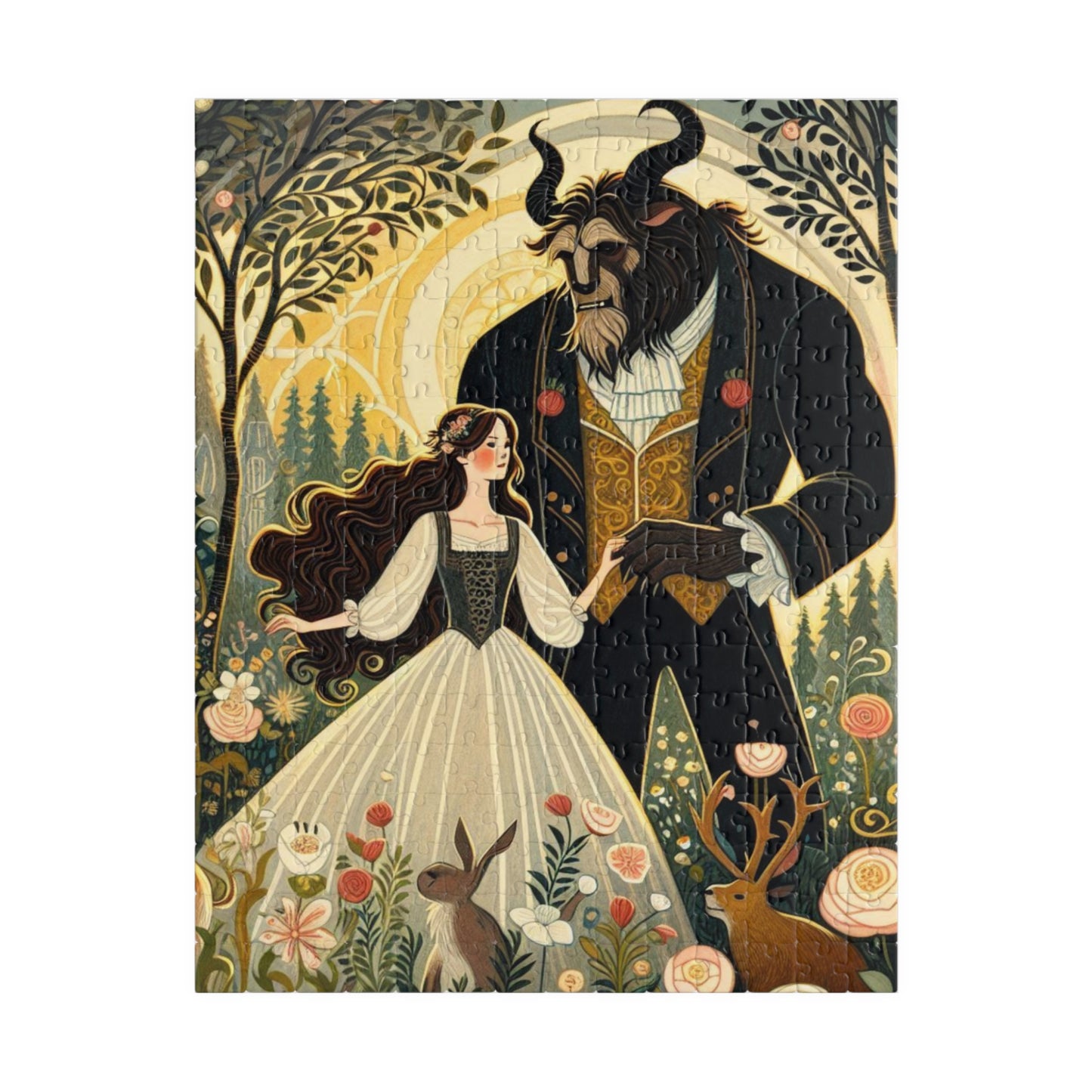 Puzzle Beauty and the Beast, Fairy Tale Game, 110, 252, 520, 1014-piece Jigsaw Puzzle, Stress Relief, Family Activity, Gift Idea, Home