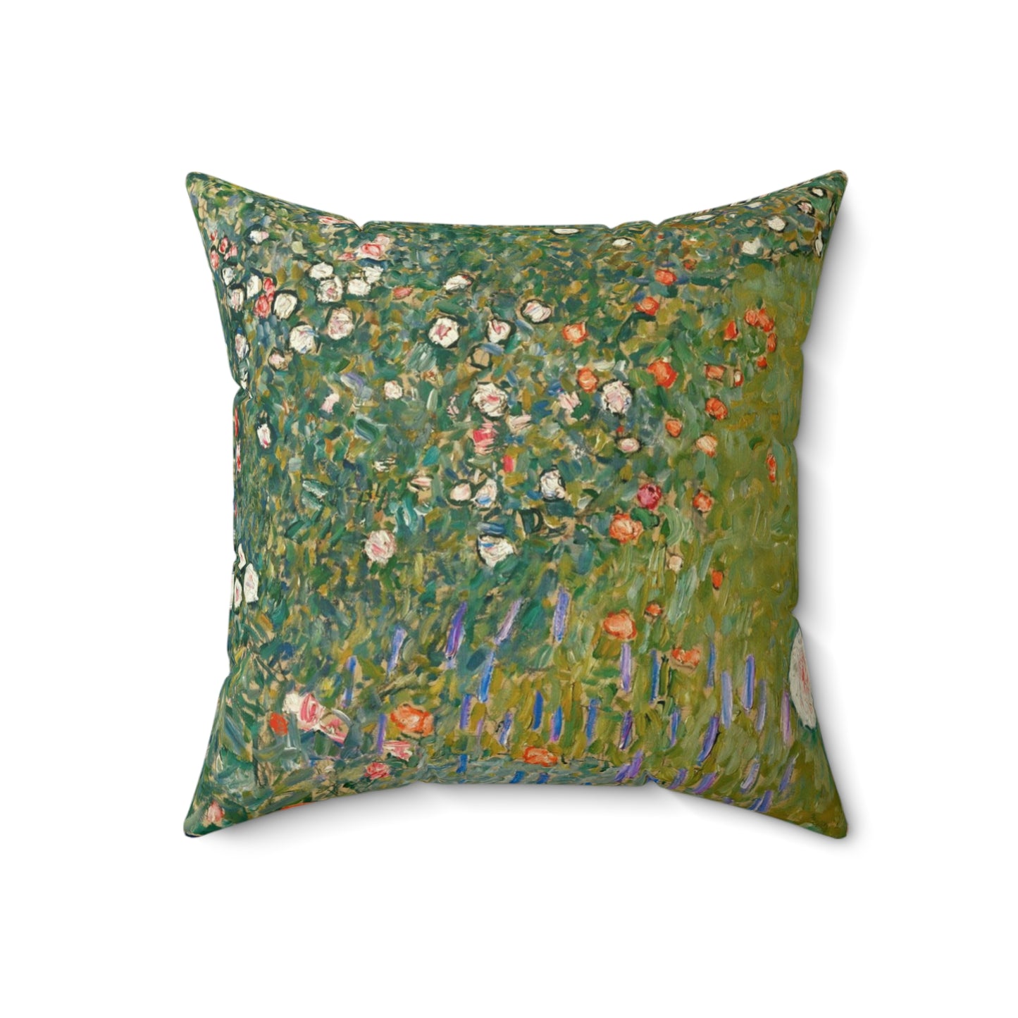 Gustav Klimt, Italian Garden, Roses,  Square Pillow, Art, Artist, Painting, Museum, Gift
