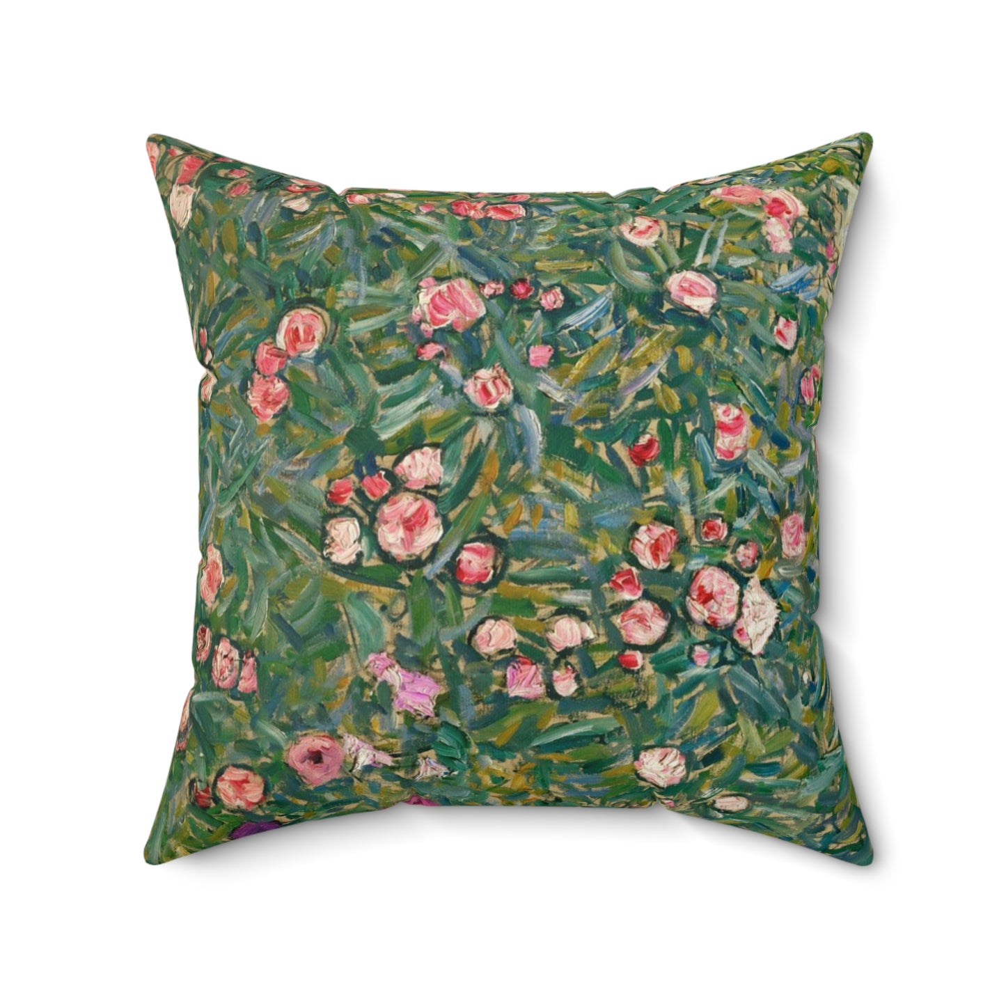 Gustav Klimt, Italian Garden, Roses,  Square Pillow, Art, Artist, Painting, Museum, Gift