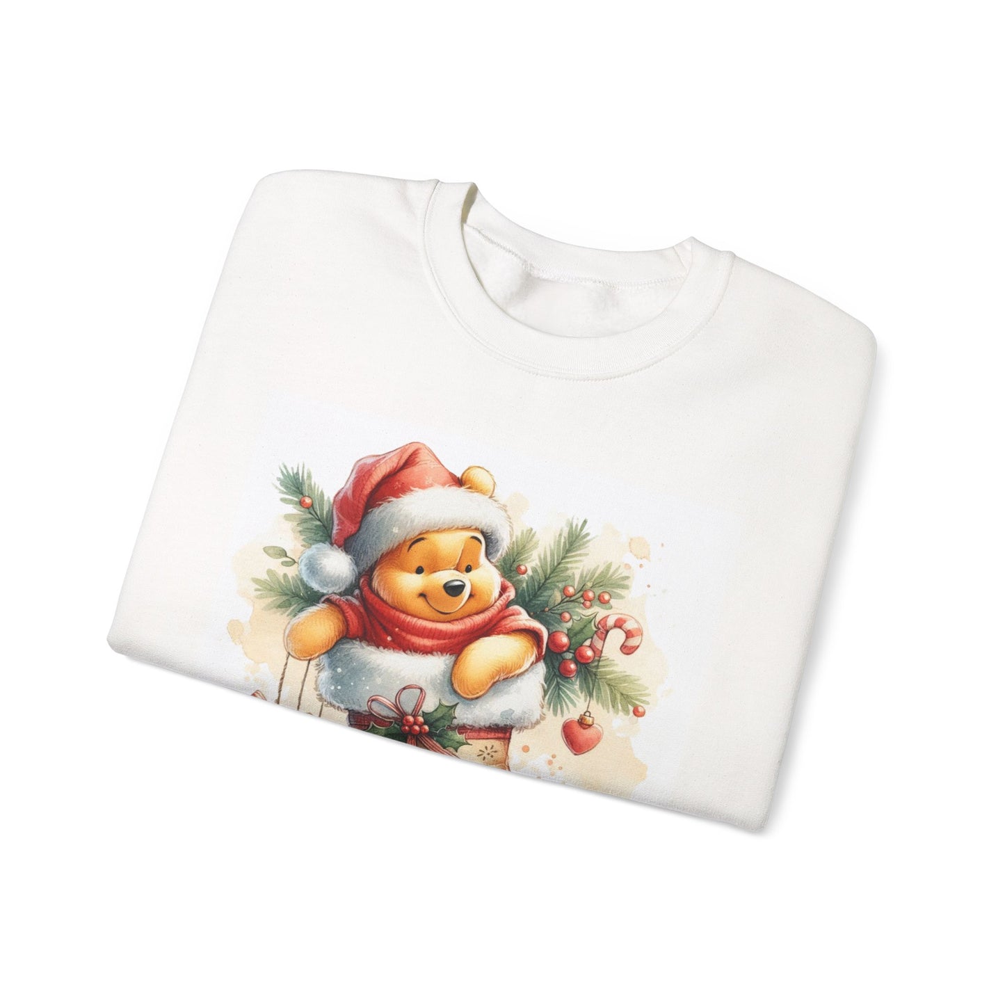 Cozy Christmas Winnie the Pooh Bear Sweatshirt, Holiday Crewneck, Winter Apparel, Gift Idea, Cute Pooh Shirt