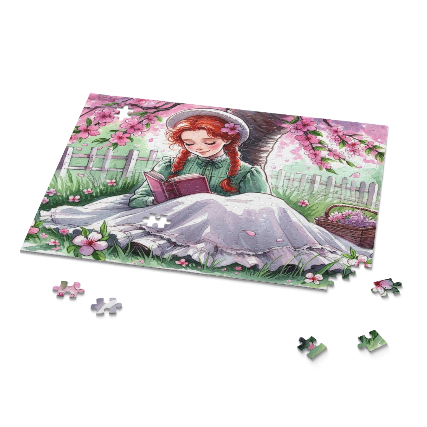 Jigsaw Puzzle, Anne of Green Gables Charming Floral Scene Puzzle, 120-500 Pieces, Perfect Gift for Puzzle Lovers, Springtime Indoor