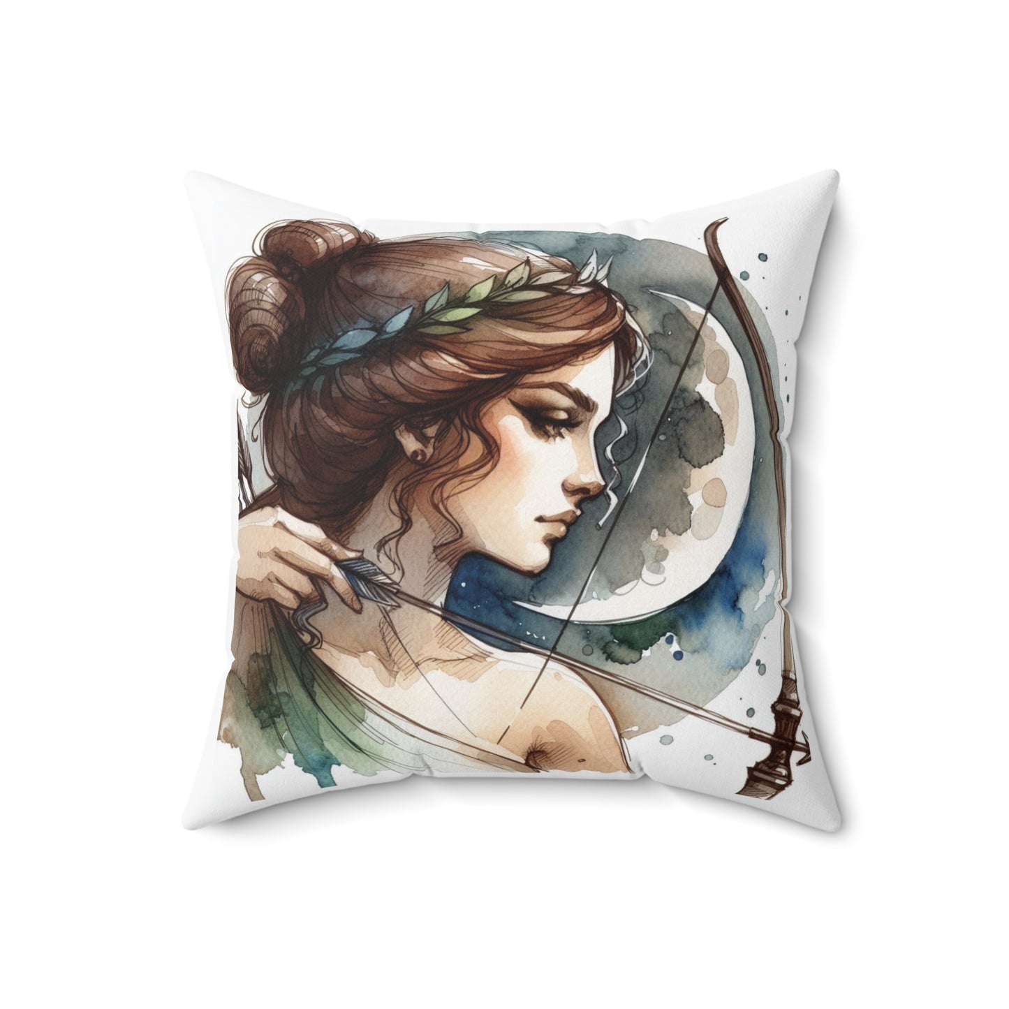 Greek Goddess Pillow, Artemis Olympian Home Decor, Classical Education Cushion, Spun Poly Pillow, Mythology Throw Pillow