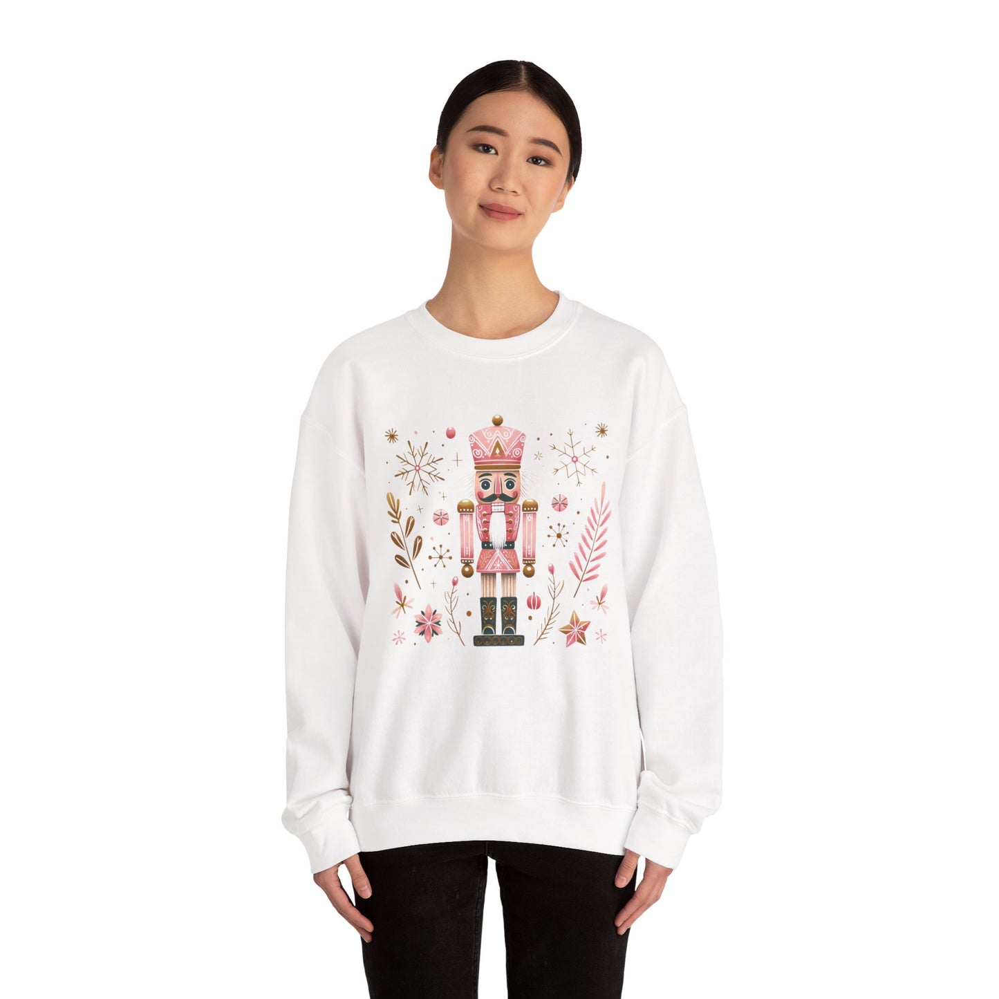 Pink Nutcracker Christmas Sweatshirt, Tchaikovsky Holiday Gift Shabby Chic Crewneck, Shirt, Winter Jumper, Ballet Lover Top, Unisex, Cozy